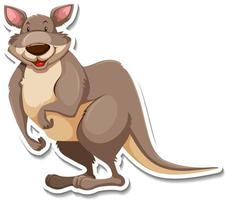 Kangaroo cartoon character sticker vector