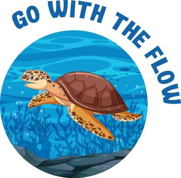 Modismo en inglés con descripción de la imagen para seguir la corriente. vector