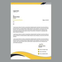 Yellow modern corporate company letterhead design free vector template , Letterhead template design