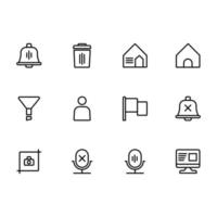 App user interface icon set line style pixel perfect illustration on isolated background vector