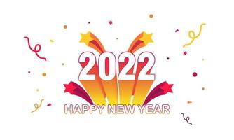 Happy New Year 2022 illustration with confetti on isolated background vector