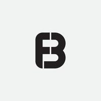 Initial letter FB or BF box shape with rounded corners vector