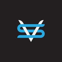 Initial letter SV or VS monogram logo design. vector