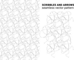 Scribble and Arrowheads Seamless Pattern Background Transparent Vector
