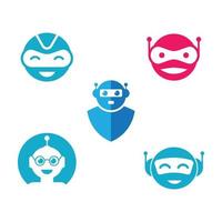 Robot logo vector icon illustration