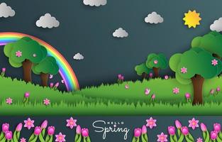Spring Landscape Background vector
