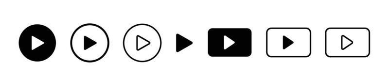 símbolo de vector de icono de botón de reproducción. señal de inicio de video musical