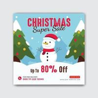Merry Christmas Special Offer Social Media Post Design Template vector