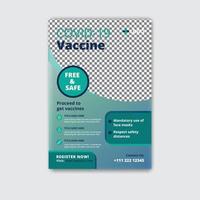 Covid-19 Vaccine Flyer or Poster Design Template vector