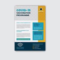 Covid-19 Vaccine Flyer or Poster Design Template vector