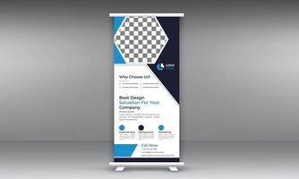 Roll up banner design template, vertical, abstract background, pull up design, modern banner vector