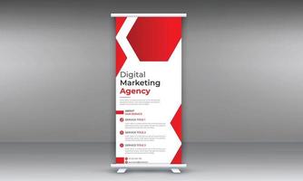 Roll up banner design template, vertical, abstract background, pull up design, modern banner vector