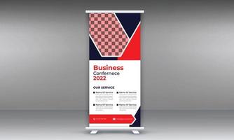 Roll up banner design template, vertical, abstract background, pull up design, modern banner vector