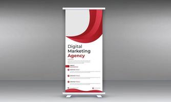 Roll up banner design template, vertical, abstract background, pull up design, modern banner vector