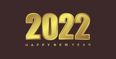 vector illustration 2022 with dark brown background and gold color