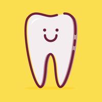 ilustración vectorial de dientes con carácter feliz vector