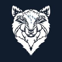 Wild wolf tattoo vector