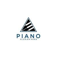 logotipo de piano simple en forma de triángulo vector