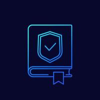 Security manual, instructions line icon, vector