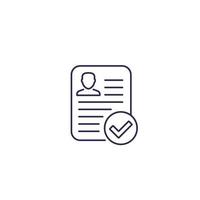 resume approved vector line icon