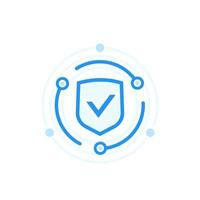 Cybersecurity and data protection concept, vector icon