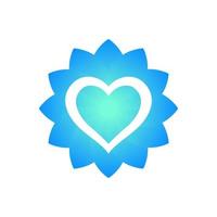 Heart outline with flower shape, logo element on white vector