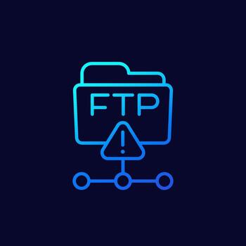 ftp warning or error linear icon vector