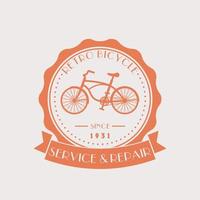 Retro Bicycle Service and Repair Vintage emblem vector