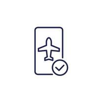 flight mode in the smartphone line icon vector