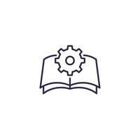 manual, instructions icon, line vector