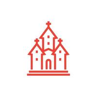 church icon, linear style vector