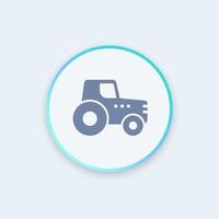 Agrimotor, tractor icon, agrimotor symbol, agricultural machinery sign, tractor round stylish icon, vector illustration
