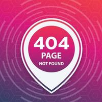 404 página no encontrada, plantilla de moda vector