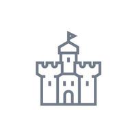 castillo, icono de fortaleza en blanco vector