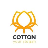 cotton icon, logo element over white vector