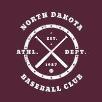Baseball vintage round emblem, logo, baseball t-shirt design, print, vector illustration