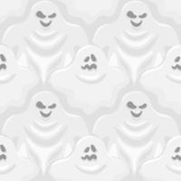 Halloween cartoon ghost vector seamless pattern. Spooky halloween texture for textile, wrapping paper, cover, background, wallpaper, surface, web design.