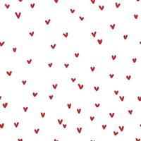 Red hearts on white background seamless pattern. Endless texture for wrapping paper, textiles, scrapbooking. Love, Valentine's Day concept. vector