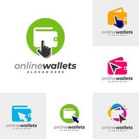 Set of Click Wallets logo design vector template, Creative Wallets logo design concepts