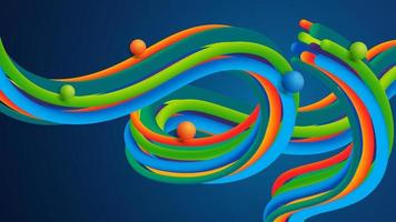 .Abstract fluid 3d wavy colorful modern gradient background vector illustration.