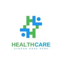 logotipo médico creativo. Logotipo de la letra h, concepto médico, de salud y atención. vector