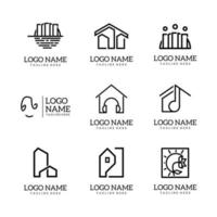 Monoline logo sets. Line art logo design. Simple and minimalist logo, isolated on white background. vector