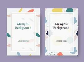 Memphis style vector card background template