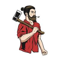 Lumberjack vector mascot, wood worker