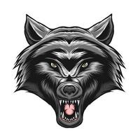 vector de cabeza de lobo