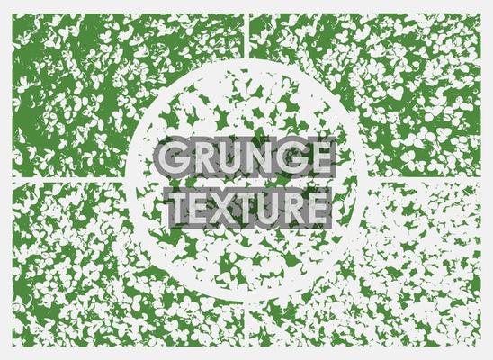 set of three and four leaf clover grunge textures with different number of spots on transparent background. Texture of old poster background. Vector