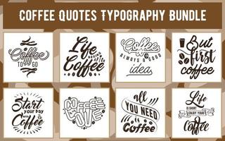 paquetes de tipografía de citas de café. lo mejor para el diseño de camisetas, calcomanías, tazas, estampados de bolsos y para todos los gráficos impresos. vector