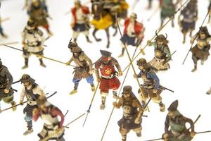 OSAKA, JAPAN, 2016 - Miniature soldiers at Osaka castle in Japan. The castle is one of Japan's most famous landmarks and it played a major role in the unification of Japan. photo