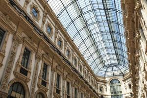 MILAN, ITALY, 2017 - Detail of Galleria Vittorio Emanuele II in Milan. It is one of the world's oldest shopping malls, opened at 1877. photo