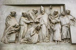 Detail from facade of Abbey of St Justina in Padua, Italy photo